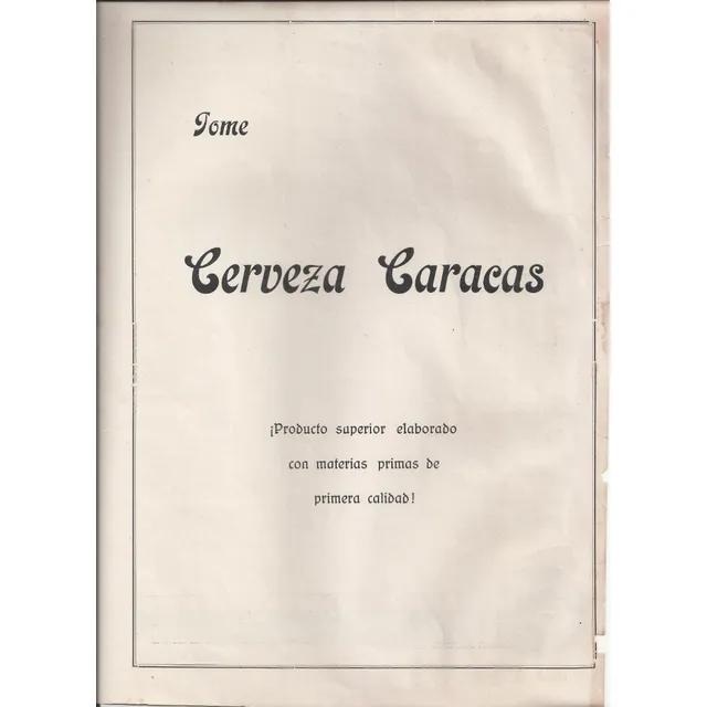 Antigua Publicidad Cerv Caracas Año 1930 + Otra