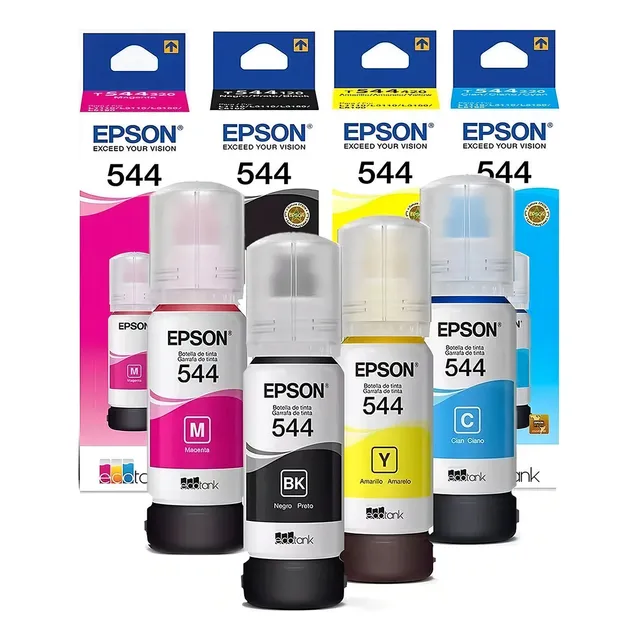 Tinta de impresora Epson T544 65ml 4 unidades cian amarillo negro y magenta