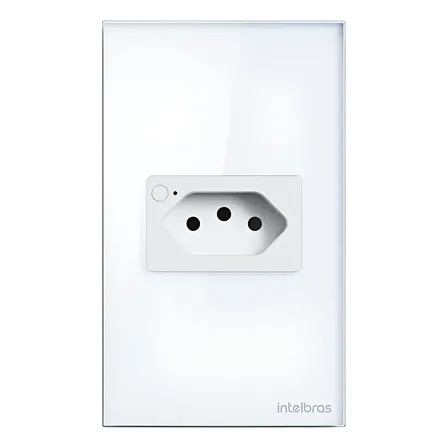Tomada Inteligente 10A WiFi ETS 1001 Izy Smart Intelbras C/ Medidor Consumo Alexa Cor Bra…
