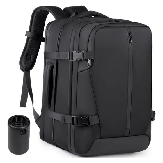 Mochila De Viagem Executiva Grande A Vácuo Notebook Bordo Cor Preto