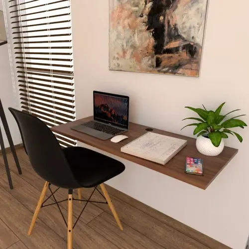 Repisa Escritorio Plegable Estudiantil 100x45 Cm Melamina Color Nogal
