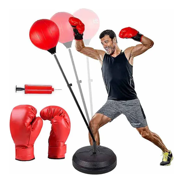 Pera Saco Boxeo Pelota De Boxeo Con Base + Guantes De Box
