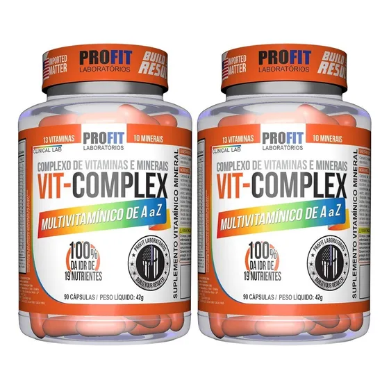 2x Multivitamínico Vit Complex A - Z 90 Capsulas - Profit Sabor Sem Sabor