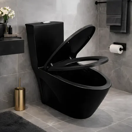 Vaso Sanitário Monobloco Caixa Acoplada Privada Londres Preto Stillus Home