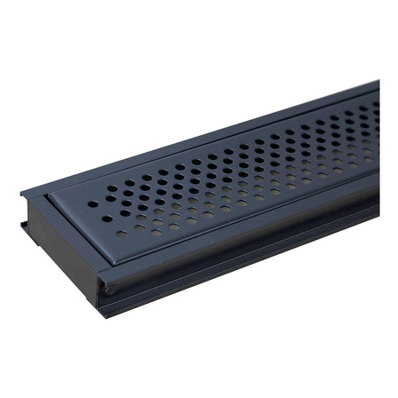 Grelha Linear Perfurada Em Inox Preto 10x100cm Água Pluvial Grelha Linear Perfurada Em Inox Preto 10x100cm Água Pluvial