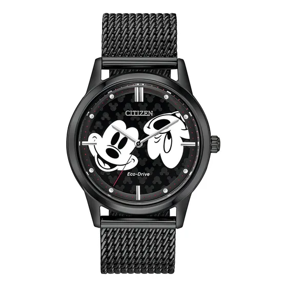 Reloj Citizen Eco Drive Mickey Fe706552w Time Square Color de la correa Negro Color del bisel Negro Color del fondo Negro