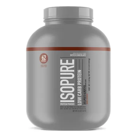 Suplemento en polvo Isopure Low Carb proteína sabor dutch chocolate en pote de 2.04kg