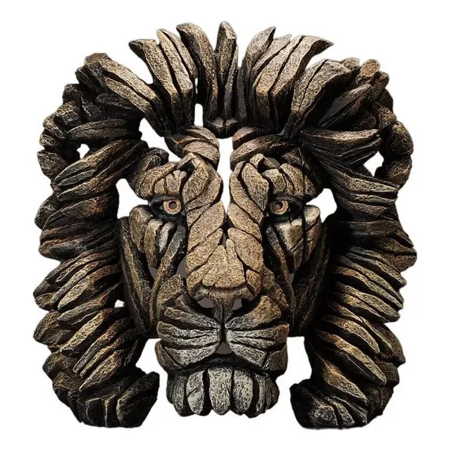 Escultura Animal Artesanal: Cabeza De León, Elefante, Águila