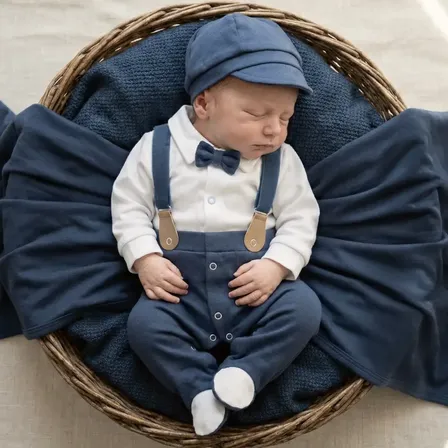 Saída De Maternidade Menino 100% Algodão Arthur Azul 0 A 3 Meses
