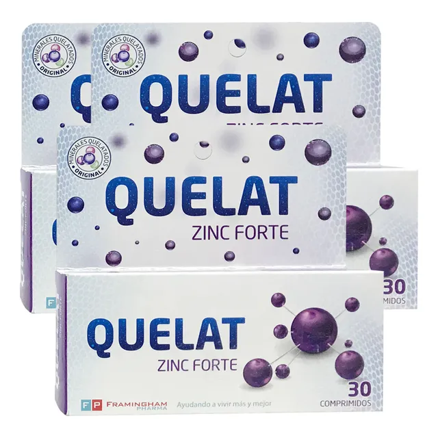 Pack Quelat Zinc Forte 90 Comp Minerales Aminoquelados