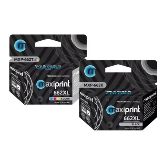 Recarga Cartucho De Tinta Maxiprint Hp 662 Xl Color Cz106al