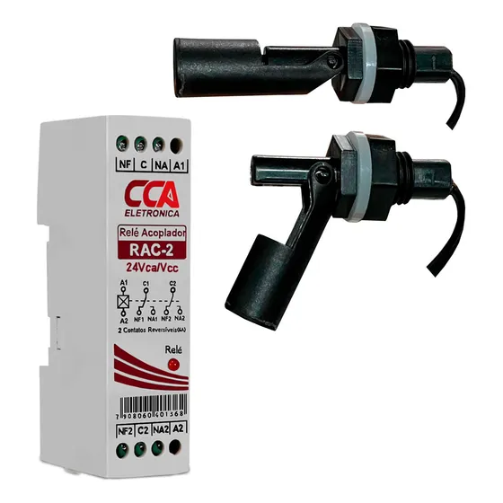 Kit 2 Sensor Micro Boia Lateral Nível + Rele Acoplador 24v