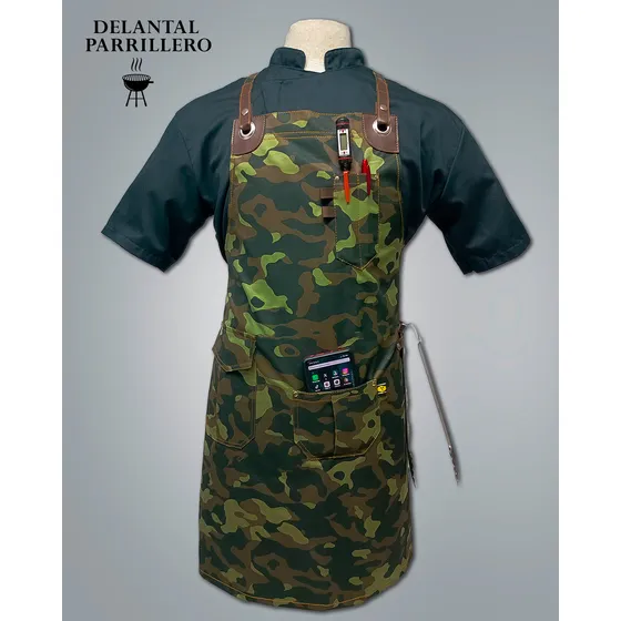 Delantal Parrillero, Bartender, Chef, Barista, Unisex 