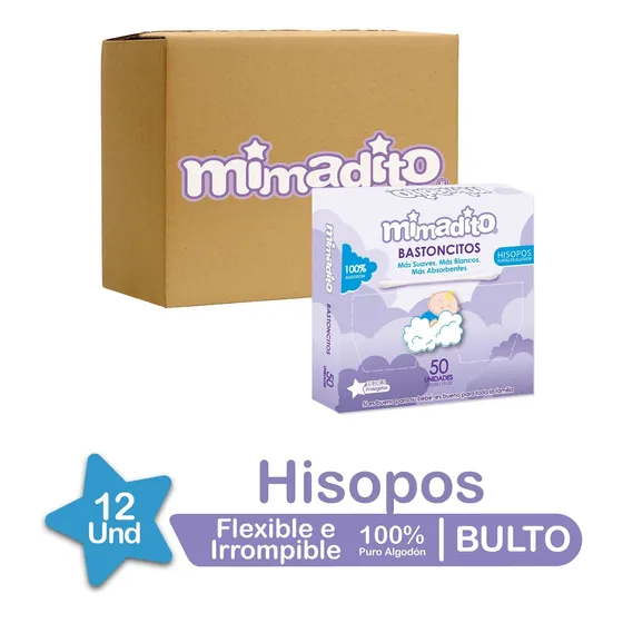 Hisopos Mimadito 50 Und Bulto De 12 Und.