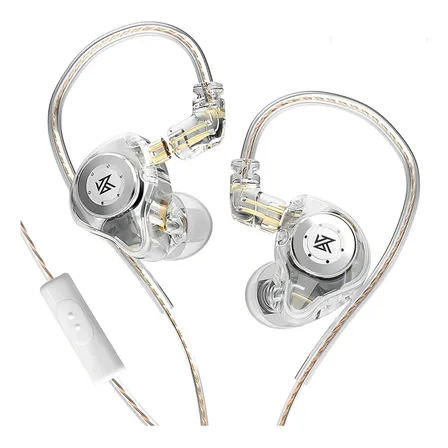 Audífonos in-ear KZ EDX Pro Con micrófono blanco cristal