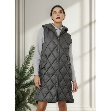 Parka Sin Mangas Quilt Gris Nicopoly