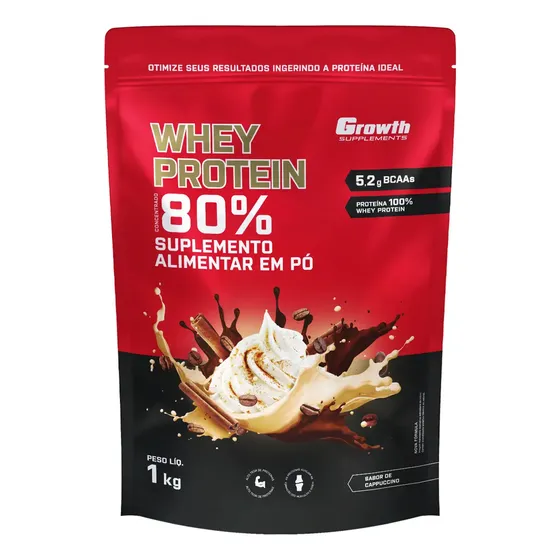 Whey Protein Concentrado 1kg Growth Supplements - Capuccino