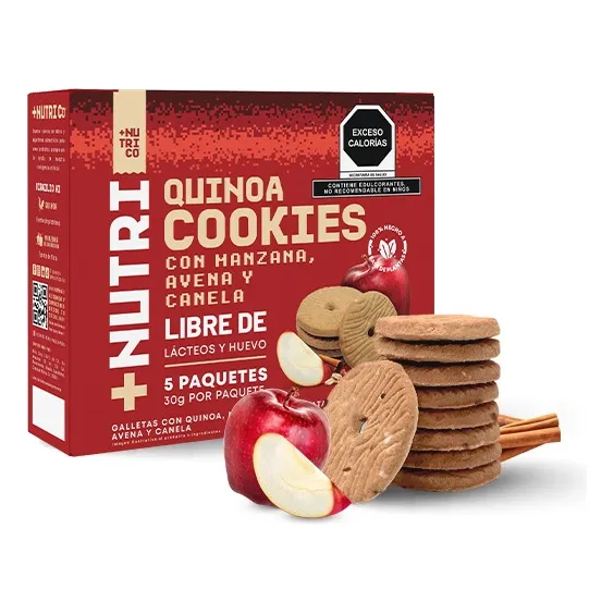 Galletas Con Quinoa, Manzana, Avena Y Canela 150g - 5 Packs