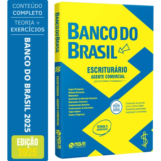 Apostila Concurso Banco Do Brasil 2025: Apostila Escriturário Do Banco Do Brasil - Bb, De Professores Especializados., Vol. Único. Editorial Nova Concursos, Edição Janeiro/2025 Em Português, 2025