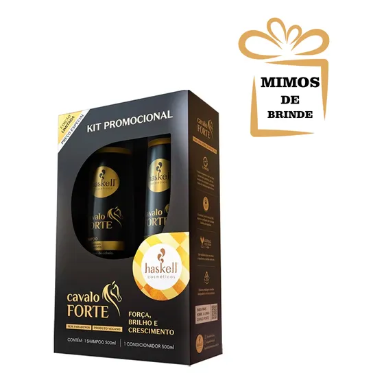 Haskell Cavalo Forte 500ml  Shampoo Condicionador + Mimos
