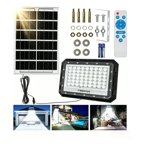 1pcs Luz solar con sensor de movimiento, luz de inundación solar 172LED con control remoto, luz de seguridad solar impermeable, 3 modos | Leroy Merlin 1pcs Luz solar con sensor de movimiento, luz de inundación solar 172LED con control remoto, luz de seguridad solar impermeable, 3 modos | Leroy Merlin
