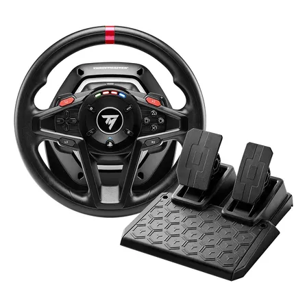Volante Thrustmaster T128 2nm Force Feedback Speed Leds Pedal T2tm Magnéticos Ps/pc Preto