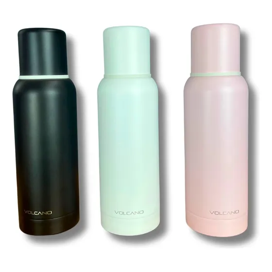 Termo Volcano Slim 750ml Acero Inoxidable Tapon  Cebador Rosa