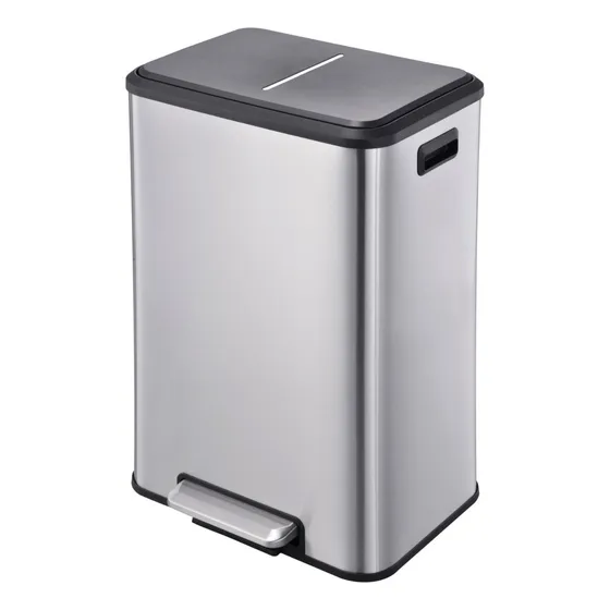 Papelera Tacho De Basura Acero Inoxidable Pedal 40 Lts