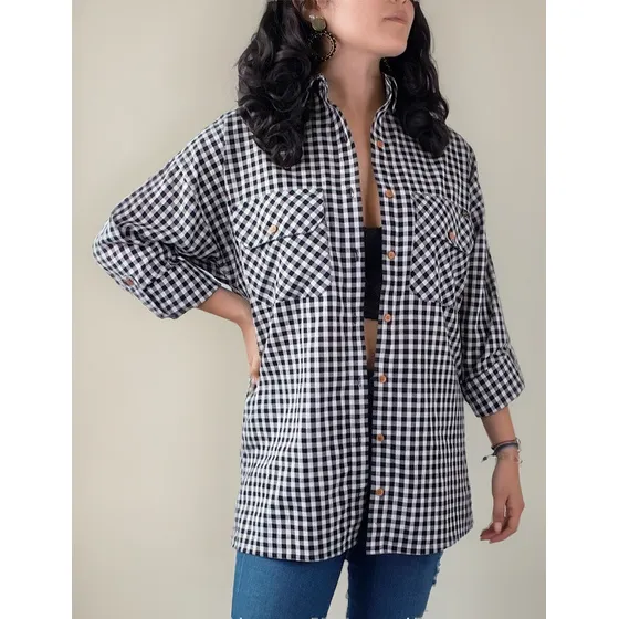 Camisa Leñadora Para Mujer Lec Lee Negro