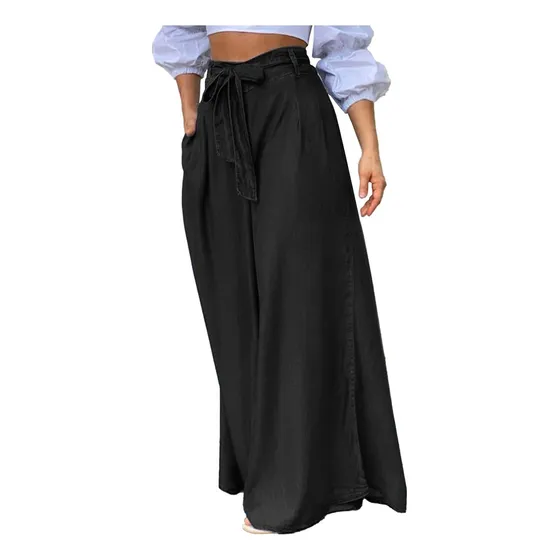 2025 Elegantes Pantalones Anchos De Mezclilla Holgados De