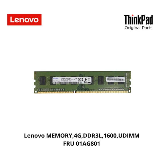 Lenovo Memoria 4g Ddr3l 1600 Udimm P/n 01ag801