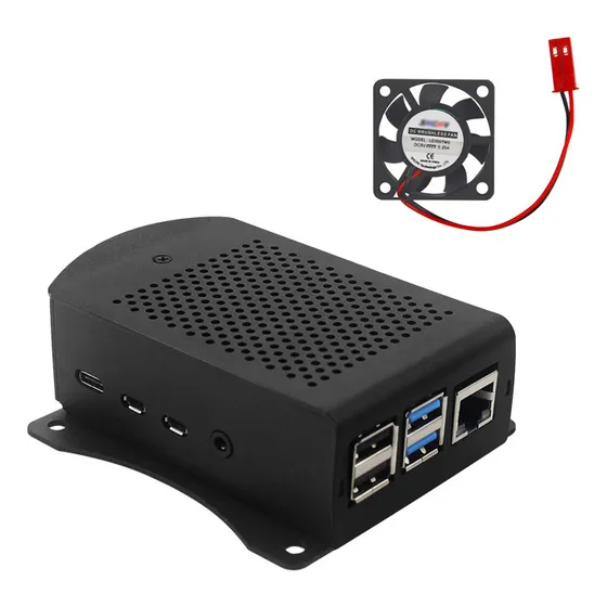 Case Aluminio Compatible Con Raspberry Pi 4b Con Ventilador