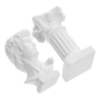 1 Juego Con Columna Romana Y Estatua De David, Figura De Dav 1 Juego Con Columna Romana Y Estatua De David, Figura De Dav