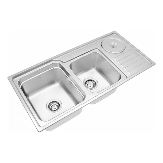 Cuba Dupla Sem Furos Inox Debacco C/ Lixeira E Acessorios