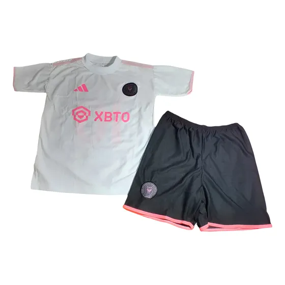 Conjunto  Niños/as Messi Inter Miami - Remera + Short Blanco Blanco Y Rosa 14