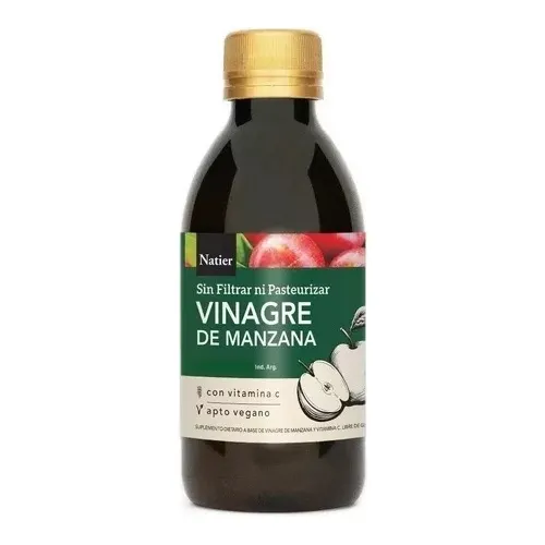 Natier Vinagre De Manzana 250 Ml Con Vitamina C Apto Vegano