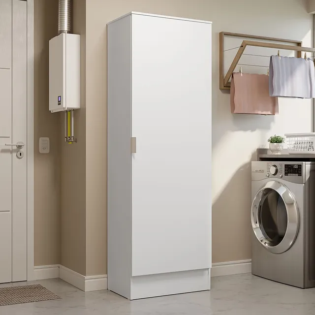 Armario Multiuso 1 Puerta 60 Cm - Blanco Blanco