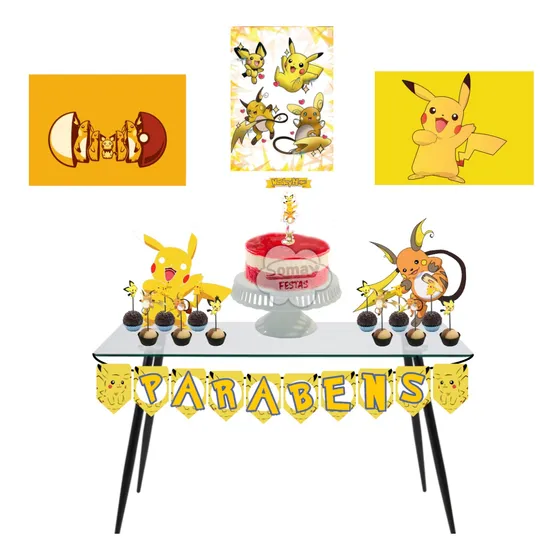 Kit Festa - Só Um Bolinho - Pikachu - A4