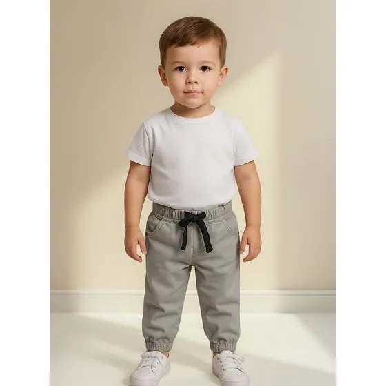 Calça Jeans Bebe Jogger Com Elastico Na Cintura