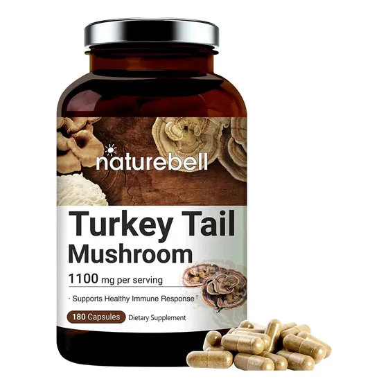 Naturebell Turkey Tail Mushroom + Quercetin 1100mg X 180 Cap Sabor Sin Sabor