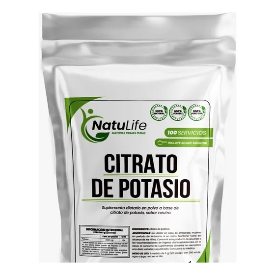 Citrato De Potasio Puro Premium X 500 Gr Con Scoop Medidor
