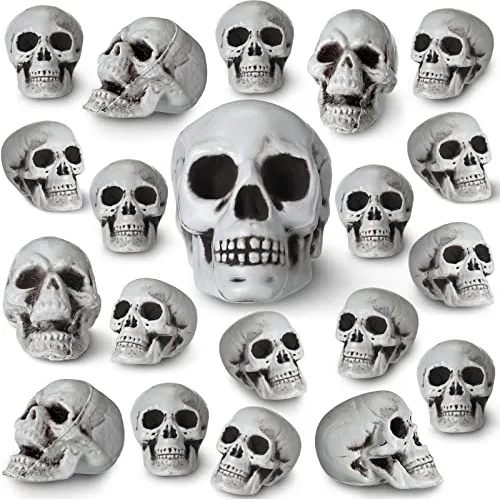 20 Piezas Halloween Cráneo Real Realista Cabeza De D14qi