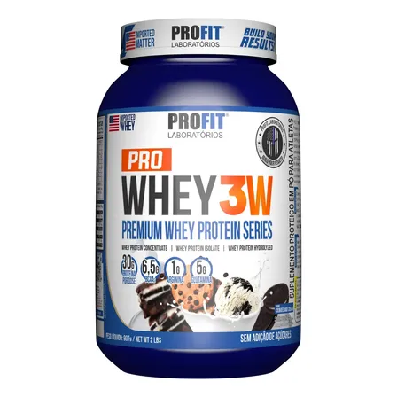Whey Protein 3w Premium 907g Pote - Profit Labs Sabor Cookies and Cream