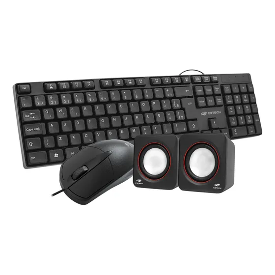 Teclado + Mouse + Caixa De Som Original C3tech Kit Completo