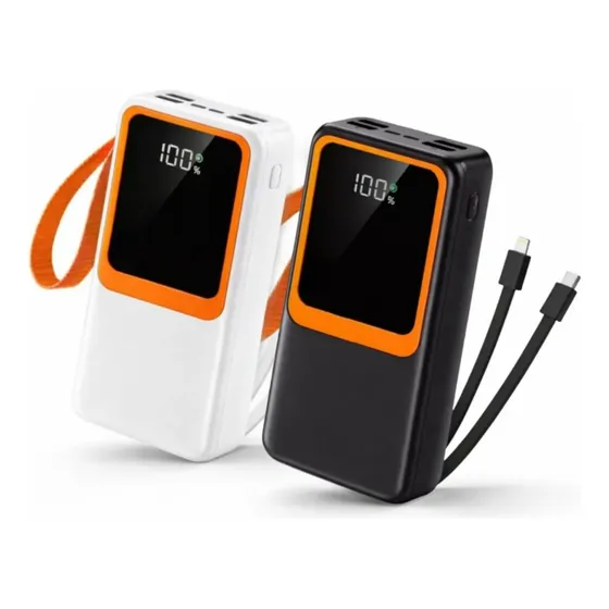 Power Bank 30000mah 22.5w Turbo Carregador Portátil Preto