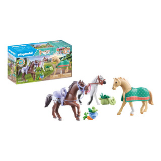 Juego Playmobil Tres Caballos Con Sillas Juego Playmobil Tres Caballos Con Sillas