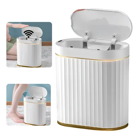 Lixeira Automática Dourada 7 Litros Sensor Inteligente