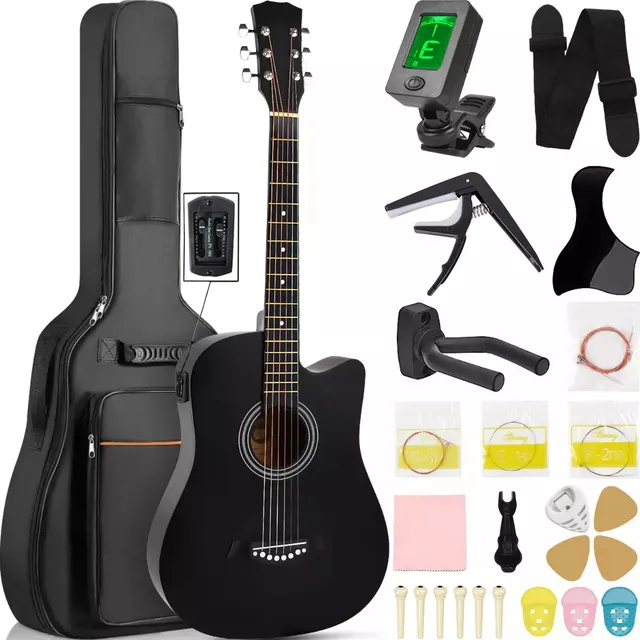 Guitarra Electroacústica 38in Negra Diapason Arce Pa Guitarras Acusticas Correas