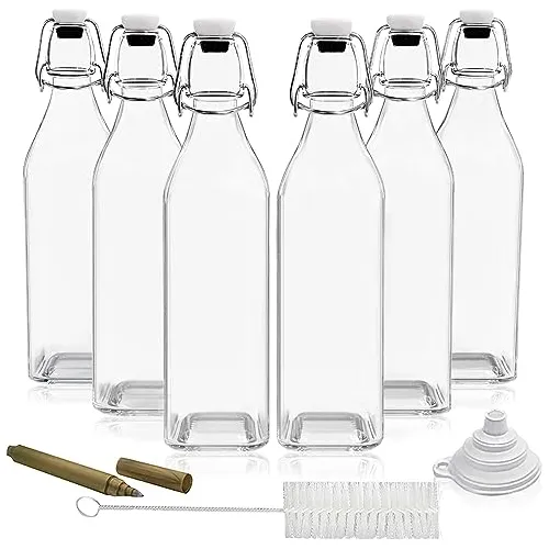 Nevlers 17oz Botellas De Vidrio Columpio Cuadrado Bm7mm