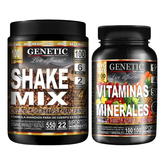 N° 1 Batidos De Dieta Shake Mix Vitaminas Minerales Genetic